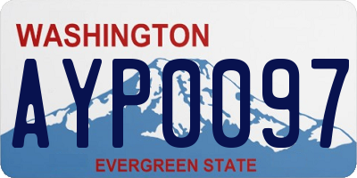 WA license plate AYP0097