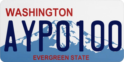 WA license plate AYP0100