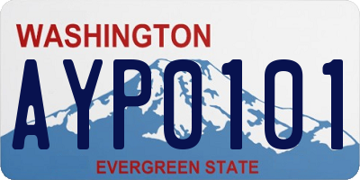 WA license plate AYP0101
