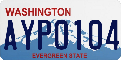 WA license plate AYP0104