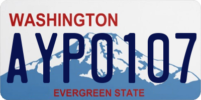 WA license plate AYP0107