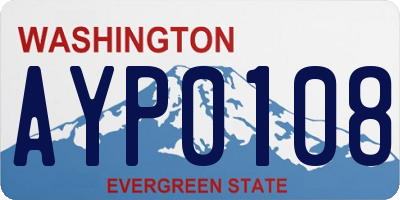 WA license plate AYP0108