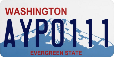 WA license plate AYP0111
