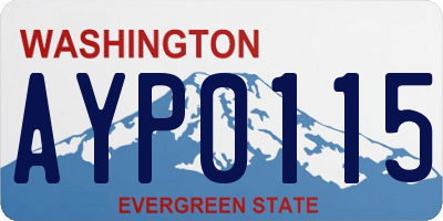 WA license plate AYP0115