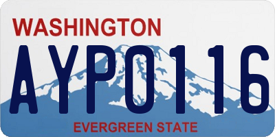 WA license plate AYP0116