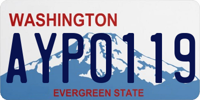WA license plate AYP0119