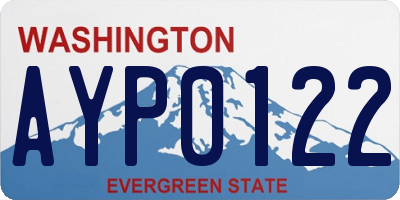 WA license plate AYP0122