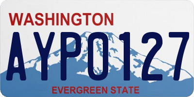WA license plate AYP0127