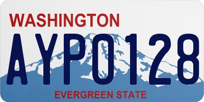 WA license plate AYP0128