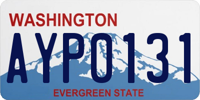 WA license plate AYP0131