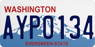 WA license plate AYP0134