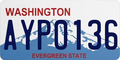 WA license plate AYP0136