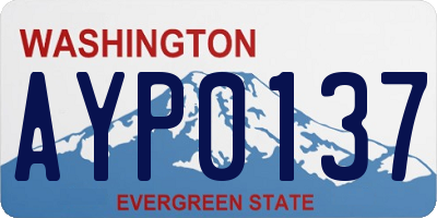 WA license plate AYP0137