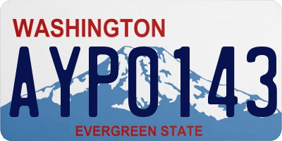 WA license plate AYP0143
