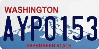 WA license plate AYP0153