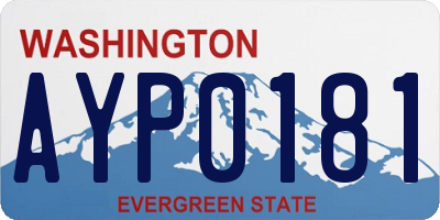 WA license plate AYP0181