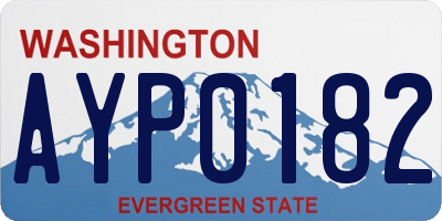 WA license plate AYP0182
