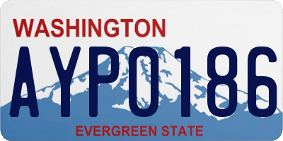 WA license plate AYP0186