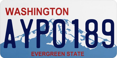 WA license plate AYP0189