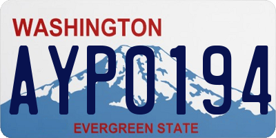 WA license plate AYP0194