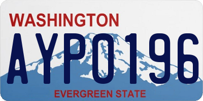 WA license plate AYP0196