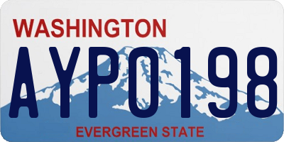 WA license plate AYP0198