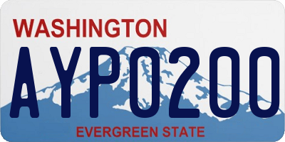 WA license plate AYP0200