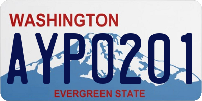 WA license plate AYP0201