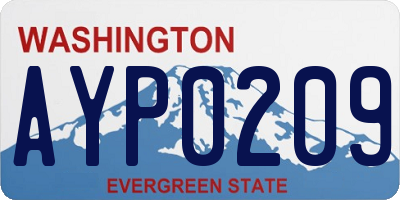 WA license plate AYP0209