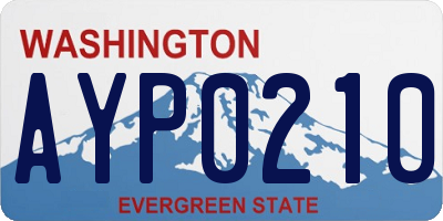 WA license plate AYP0210