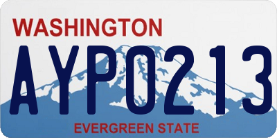 WA license plate AYP0213