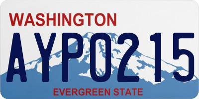 WA license plate AYP0215