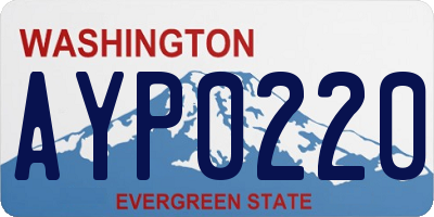 WA license plate AYP0220
