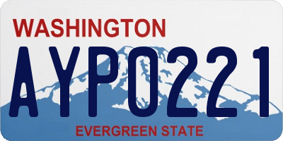 WA license plate AYP0221