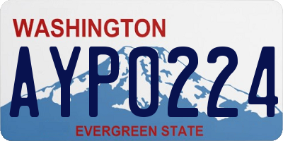 WA license plate AYP0224