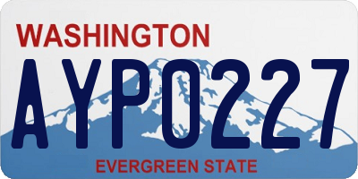 WA license plate AYP0227