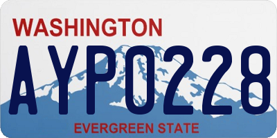 WA license plate AYP0228