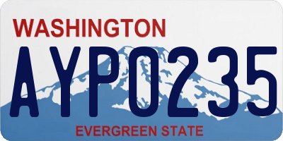 WA license plate AYP0235