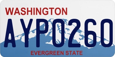 WA license plate AYP0260