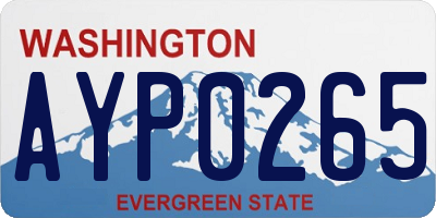 WA license plate AYP0265