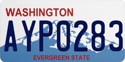 WA license plate AYP0283