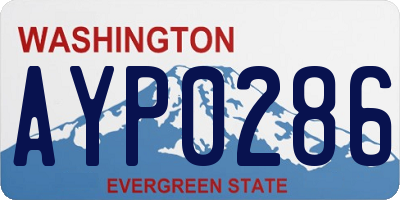 WA license plate AYP0286