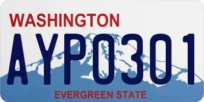 WA license plate AYP0301