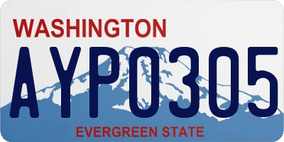 WA license plate AYP0305