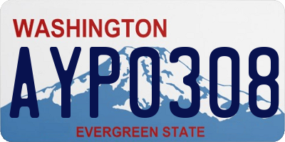 WA license plate AYP0308