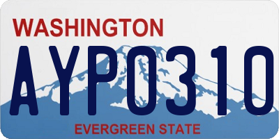 WA license plate AYP0310