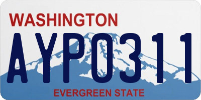 WA license plate AYP0311