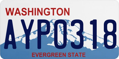 WA license plate AYP0318