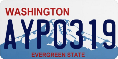 WA license plate AYP0319