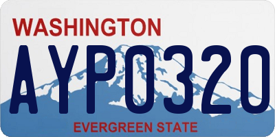 WA license plate AYP0320